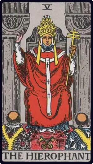 タロットカード「教皇」(The Hierophant)の絵柄