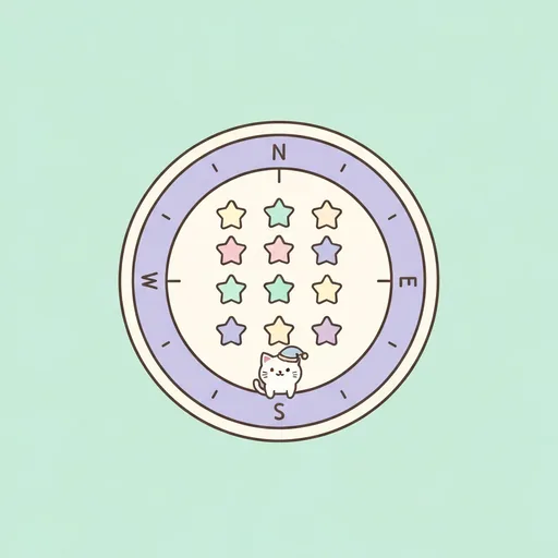 九星気学の方位盤のイメージイラスト