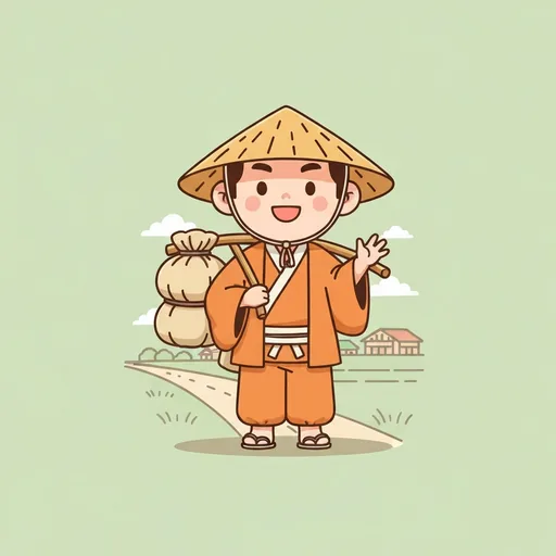 前世診断の「旅の行商人(江戸時代)」のすがた